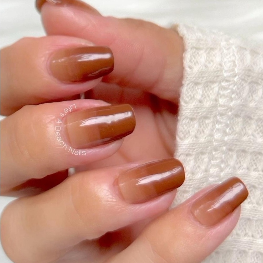 Color Street Brown Gloss Press-On Nails Fair Fawn